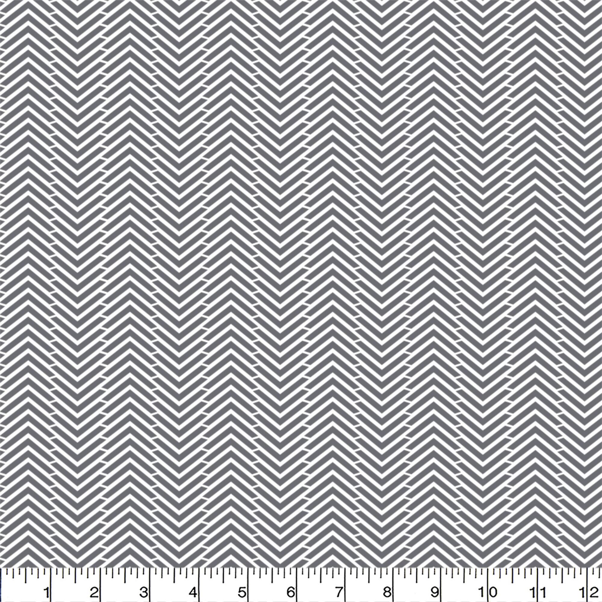 Eugene Textiles Black Herringbone Cotton Flannel